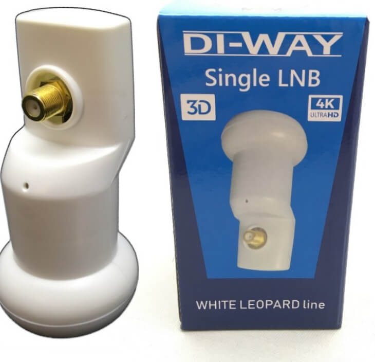 DI-WAY LNB SINGLE 0,1 dB, WHITE LEOPARD LINE